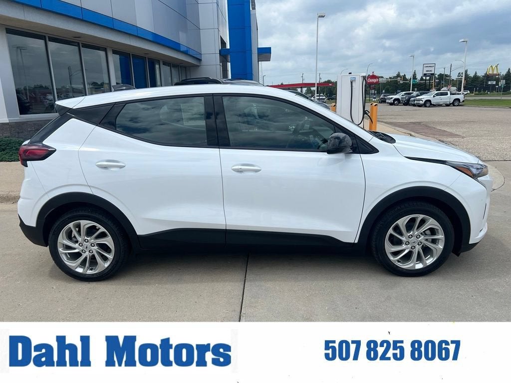 2027 Chevrolet Bolt LT in Summit White — front three-quarter view