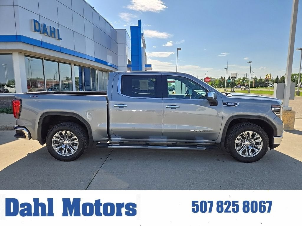 2023 GMC Sierra 1500 SLT in Sterling Metallic — front three-quarter view