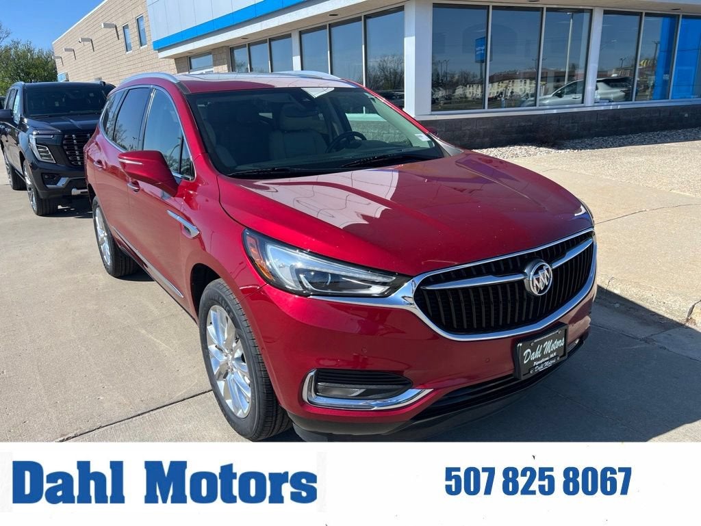 2021 Buick Enclave Premium in Red Quartz Tintcoat — front three-quarter view